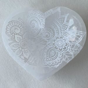 Cuenco Corazón Selenita grabado