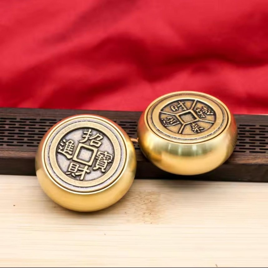 Moneda China de Fengshui giratoria