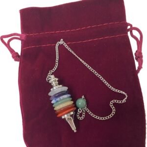 Péndulo 7 Chakras con punta de acero.