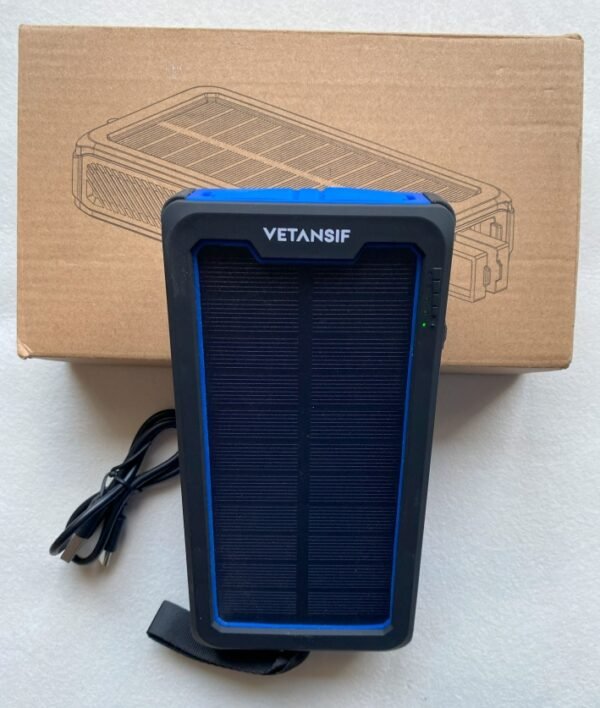 Power Bank Solar con linterna de 26800 mAh